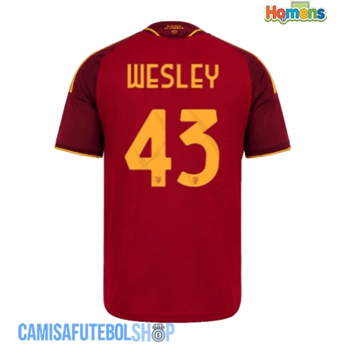 Camisa de time de futebol AS Roma Wesley Franca #43 Replicas 1º Equipamento 2026-27 Manga Curta